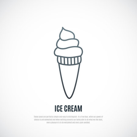 Ice Cream icon isolated on white background. Vector Ice Cream icon.のイラスト素材
