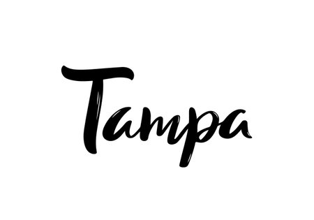 Stylish lettering design featuring Tampa in elegant script styleのイラスト素材