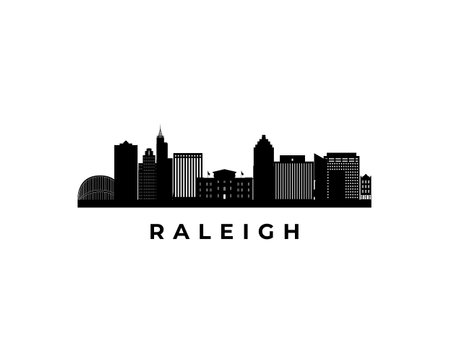 Vector Raleigh skyline. Travel Raleigh famous landmarks. Business and tourism concept for presentation, banner, web site.のイラスト素材