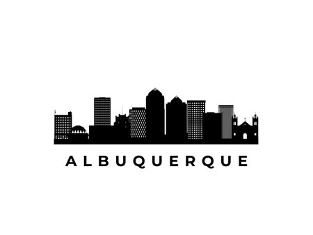 Vector Albuquerque skyline. Travel Albuquerque famous landmarks. Business and tourism concept for presentation, banner, web site.のイラスト素材