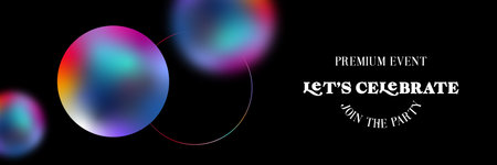 Colorful spheres with holographic effects create festive atmosphere for celebration
