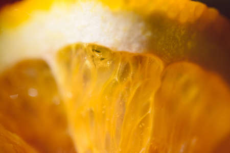 Close-up photography of orange slice in homemade lemonadeの写真素材