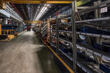 Interior of workshop in a plant that manufactures agricultural equipmentの写真素材