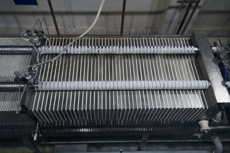 Water industrial filters in filtration module at big brewery plant