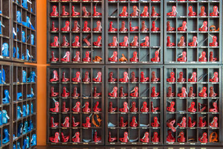 Key storage box with many keys hangの写真素材