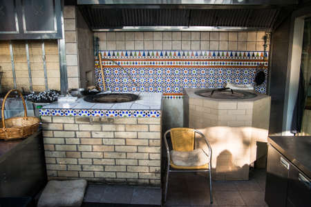 Traditional oven in kitchen of Asian cafeの写真素材