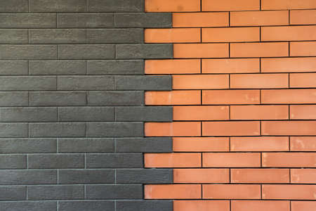 Brick wall texture made of two different bricksの写真素材