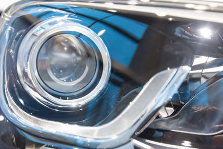Close-up headlights of carの写真素材