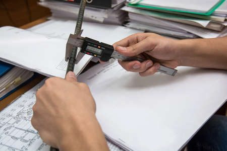 Close-up of caliper
