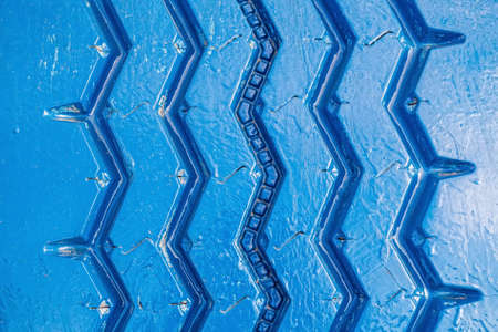 Close-up of summer tire colored in blueの写真素材