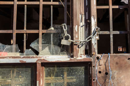 Locked wooden door