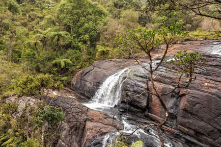 Scenic tropical waterfall