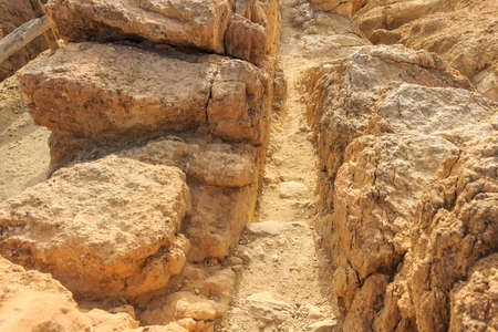 Rock passage in mountain oasis Chebika at border of Sahara, Tunisia, Africa
