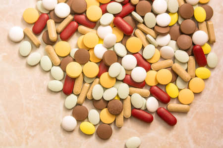 Heap of various pillsの写真素材