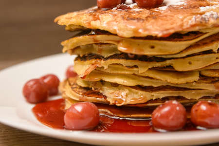 Close-up of tasty pancakesの写真素材