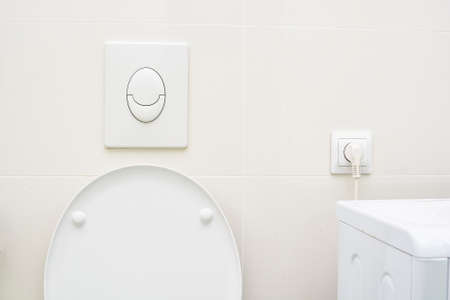 Lavatory pan with push buttonの写真素材