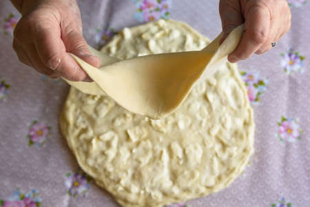 Preparing dough for pieの写真素材