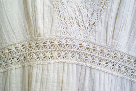 Close up of female linen dress background textureの写真素材