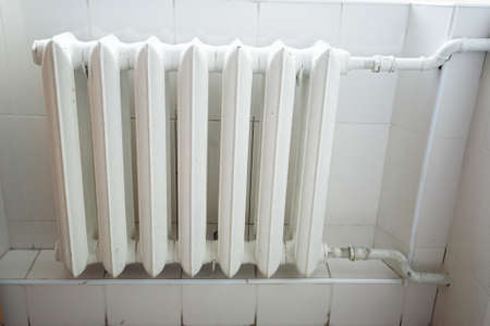 Cast iron household radiator close upの写真素材