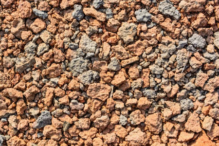 Crushed red stones with slate aggregateの写真素材