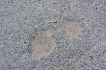 Close up footprint on asphalt abstract backgroundの写真素材