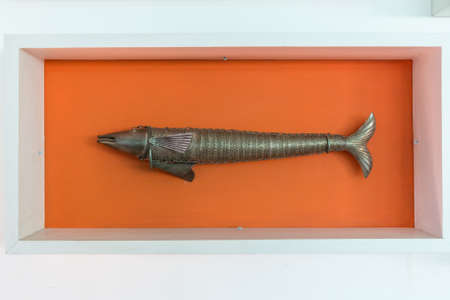 Souvenir metal crafted fish in Sri Lankan styleの写真素材
