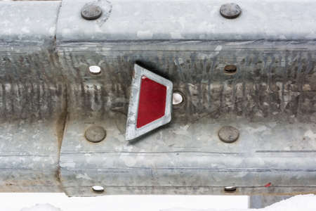 Close up of metal guard railの写真素材