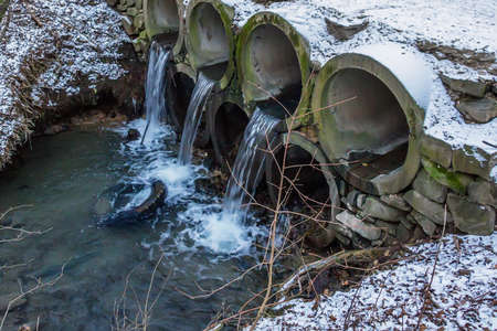 Wastewater pipes close upの写真素材