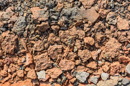 Crushed red stones with slate aggregate