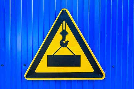 Caution sign at a construction siteの写真素材