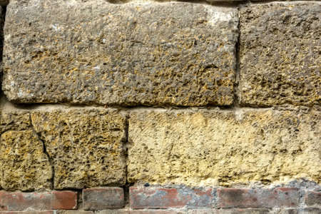 Old stone brick wall backgroundの写真素材