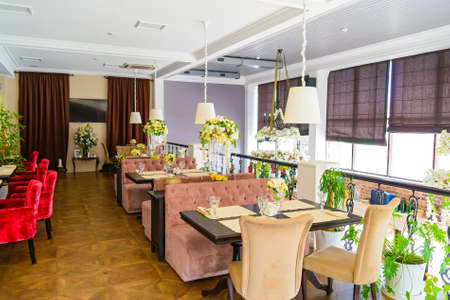 Stylish interior of modern restaurantの写真素材