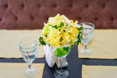 Elegant served table indoorsの写真素材