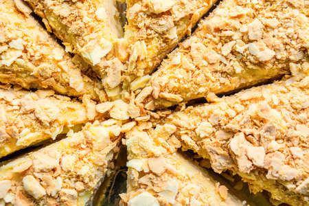 Traditional Russian layer cake Napoleon close up