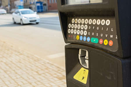 Parking meter in a city