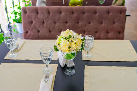 Elegant served table indoors