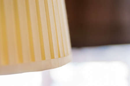 Close up white table lamp with blurred backgroundの写真素材