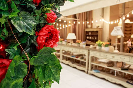 Artificial flowers in shopping mall decorationの写真素材