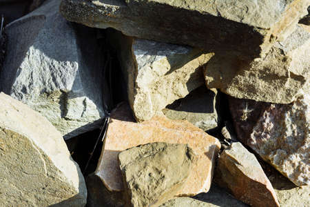 Close up pile of big stones