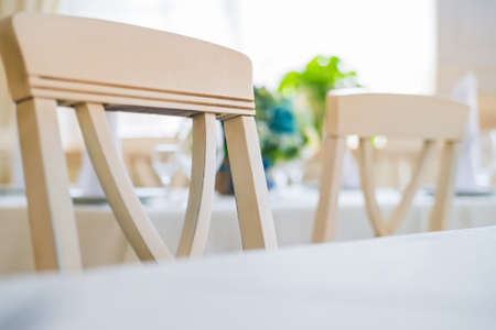Close up stylish interior of modern restaurantの写真素材