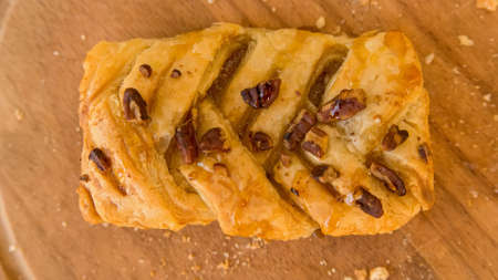 Top view fresh pecan plaitの写真素材