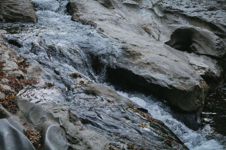 Close up mountain river flowsの写真素材