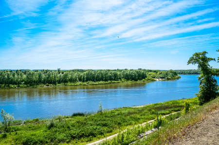 Beautiful river landscape in summer