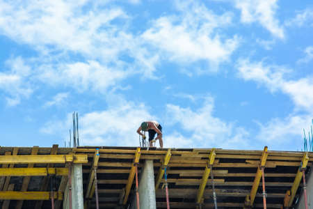 Worker at construction siteの写真素材