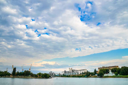 Industrial river landscapeの写真素材