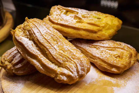 Freshly baked eclairsの写真素材