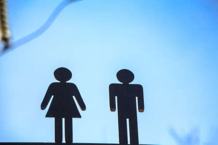 Two black figures toilet signの写真素材