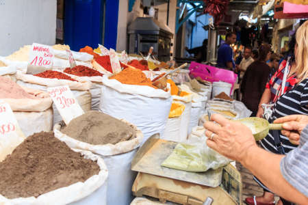Asian spicies and nuts in sacks