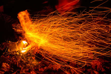 Close up bonfire slow shutter pictureの写真素材