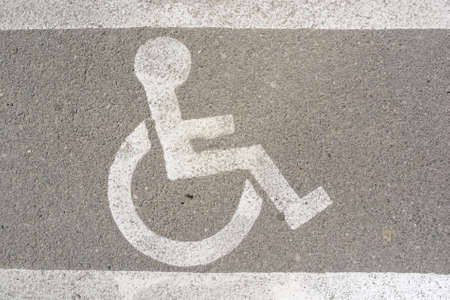 Handicap symbol on parking spaceの写真素材